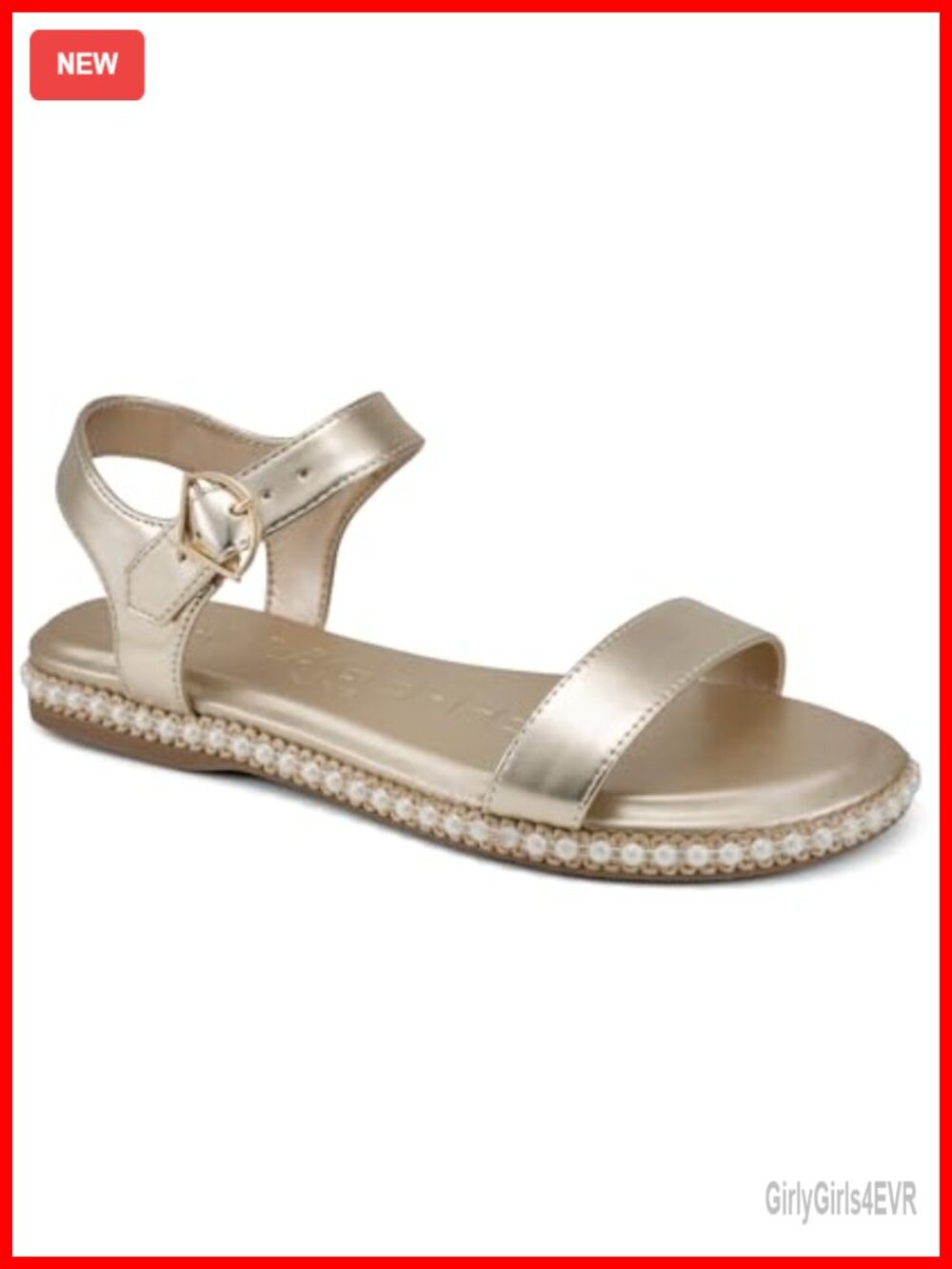 KARL LAGERFELD Cresson Ankle Strap Sandal Open Toe Buckle Flat
